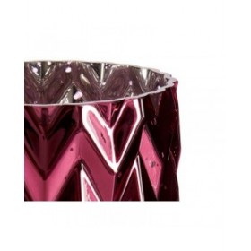 Vaso Intaglio Spiga Rosa Cristallo 11,3 x 19,5 x 11,3 cm (6 Unità)
