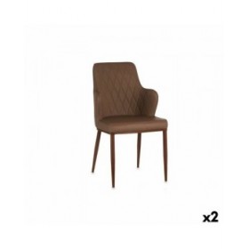 Poltrona Rombos Marrone Nero Acciaio 53 x 90 x 43 cm (2 Unità)