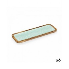 Centrotavola Bianco Marrone Verde Foglia della pianta 45 x 15 cm (6 Unità)
