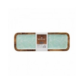 Centrotavola Bianco Marrone Verde Foglia della pianta 45 x 15 cm (6 Unità)