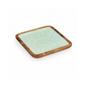 Centrotavola Bianco Marrone Verde Foglia della pianta 25 x 25 cm (6 Unità)