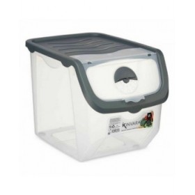 Scatola per Sistemare Impilabile Kinvara 021505-3 Antracite Plastica 31 x 24 x 23,5 cm (6 Unità)