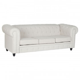 Divano DKD Home Decor Bianco Marrone Crema Legno 209 x 84 x 76 cm