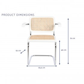 Poltrona da terra DKD Home Decor Bianco Argentato Naturale 65,5 x 62 x 79 cm