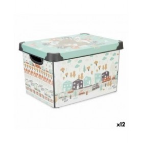 Scatola portaoggetti con coperchio Kipit STYLE BOX-17L-6 Plastica Autostrada 17 L 27,5 x 22 x 36,5 cm Per bambini (12 Unità)