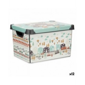 Scatola portaoggetti con coperchio Kipit STYLE BOX-22L-6 Plastica Autostrada 22 L 29,5 x 23,5 x 39,5 cm Per bambini (12 Unità)