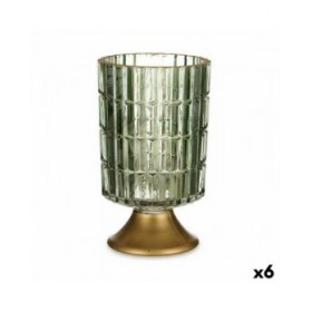 Torcia a LED Verde Dorato Vetro 10,7 x 18 x 10,7 cm (6 Unità)