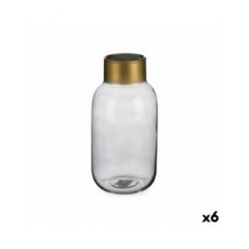 Vaso Grigio Dorato Vetro 11,5 x 24 x 11,5 cm (6 Unità)