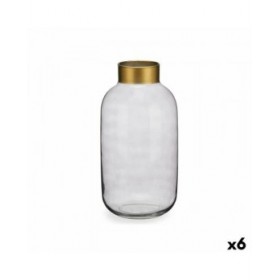 Vaso Grigio Dorato Vetro 14,5 x 29,5 x 14,5 cm (6 Unità)