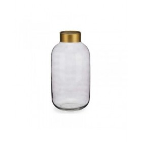 Vaso Grigio Dorato Vetro 14,5 x 29,5 x 14,5 cm (6 Unità)