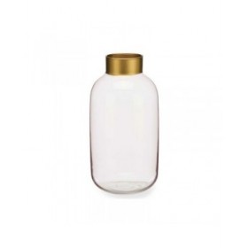 Vaso Rosa Dorato Vetro 14,5 x 29,5 x 14,5 cm (6 Unità)
