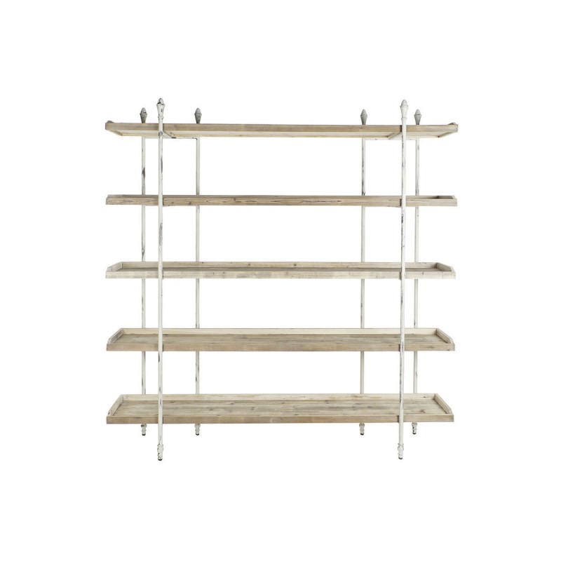 Scaffale DKD Home Decor Bianco Naturale Metallo Abete Legno di abete 40 % Metallo 190 x 40 x 200 cm