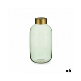Vaso Verde Dorato Vetro 14,5 x 29,5 x 14,5 cm (6 Unità)