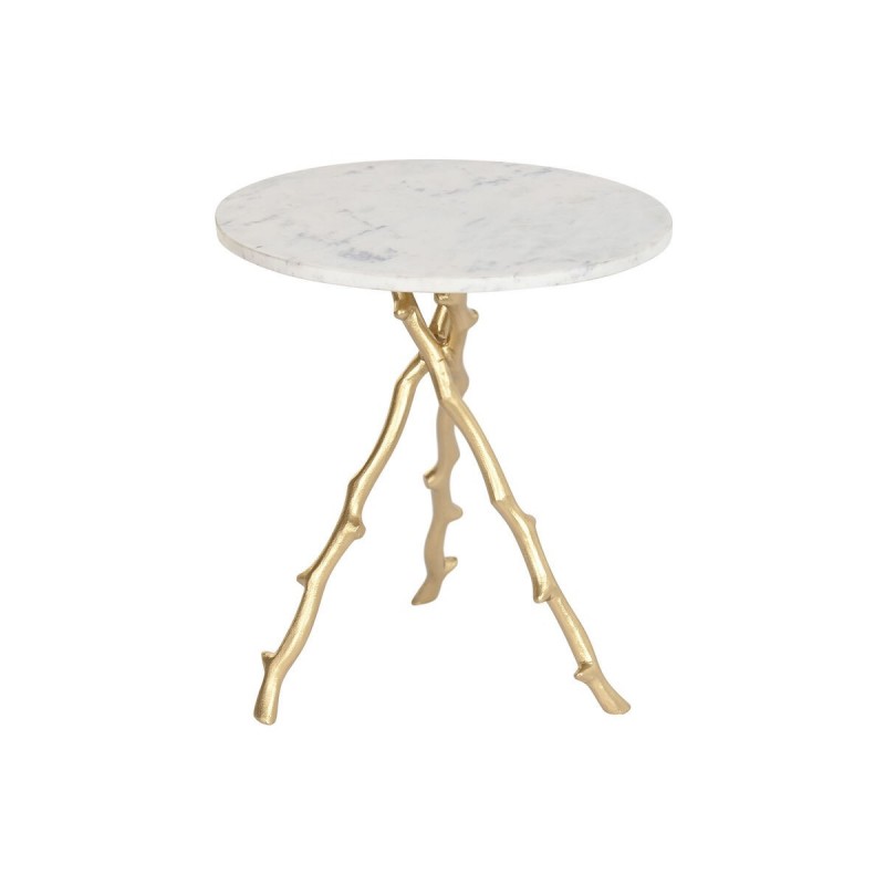 Tavolo aggiuntivo DKD Home Decor Dorato Bianco Marmo Ferro 45 x 45 x 50 cm