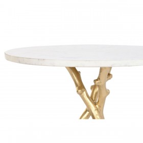 Tavolo aggiuntivo DKD Home Decor Dorato Bianco Marmo Ferro 45 x 45 x 50 cm