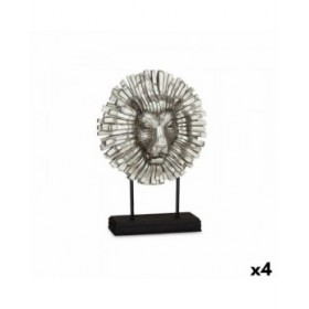 Statua Decorativa Leone Argentato 28 x 38,5 x 11,5 cm (4 Unità)