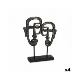 Statua Decorativa Viso Nero 27 x 32,5 x 10,5 cm (4 Unità)