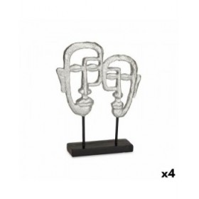 Statua Decorativa Viso Argentato 27 x 32,5 x 10,5 cm (4 Unità)