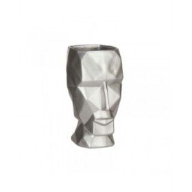 Vaso 3D Viso Argentato Poliresina 12 x 24,5 x 16 cm (4 Unità)