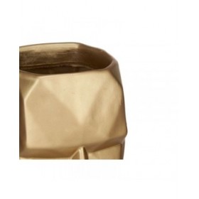 Vaso 3D Viso Dorato Poliresina 12 x 24,5 x 16 cm (4 Unità)