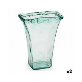 Vaso 27 x 34,5 x 14 cm Cristallo Trasparente (2 Unità)