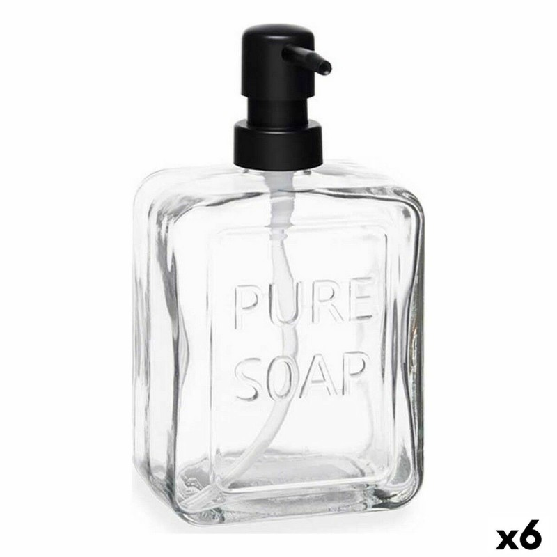 Dispenser di Sapone Berilo Pure Soap Trasparente Cristallo Plastica 570 ml 10 x 18 x 6 cm (6 Unità)