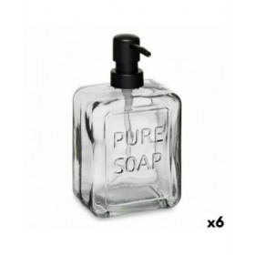 Dispenser di Sapone Pure Soap Cristallo Nero Plastica 570 ml (6 Unità)