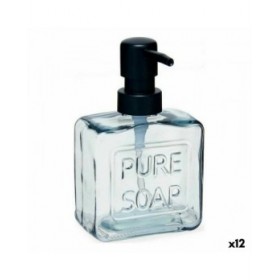 Dispenser di Sapone Pure Soap 250 ml Cristallo Nero Plastica (12 Unità)