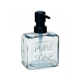 Dispenser di Sapone Pure Soap 250 ml Cristallo Nero Plastica (12 Unità)