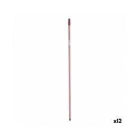 Mazza per la Scopa Righe 2,3 x 130 x 2,3 cm Rosso Metallo (12 Unità)