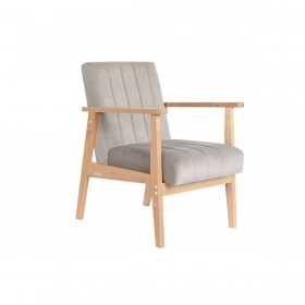 Poltrona DKD Home Decor 63 x 68 x 81 cm Naturale Grigio Beige Pino