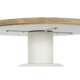 Tavolo aggiuntivo DKD Home Decor Bianco Naturale Metallo Abete 61,5 x 61,5 x 51 cm