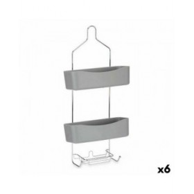 Scaffale da Bagno Berilo W7072 - 383 Grigio Metallo Plastica 28 x 60 x 14 cm (6 Unità)
