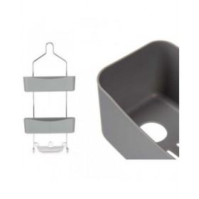 Scaffale da Bagno Berilo W7072 - 383 Grigio Metallo Plastica 28 x 60 x 14 cm (6 Unità)
