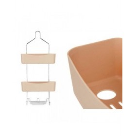 Scaffale da Bagno Berilo W7072 - 384 Beige Metallo Plastica 28 x 60 x 14 cm (6 Unità)