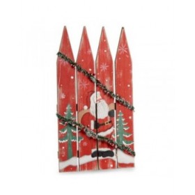 Decorazione pensile Insegna Babbo Natale Luce LED Rosso Plastica Legno MDF 34,7 x 4 x 60 cm (6 Unità)