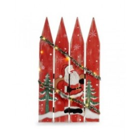 Decorazione pensile Insegna Babbo Natale Luce LED Rosso Plastica Legno MDF 34,7 x 4 x 60 cm (6 Unità)
