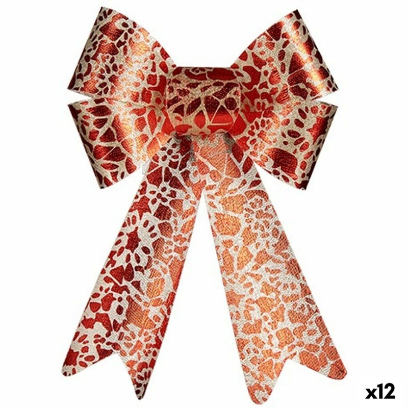 Fiocco Krist+ HJ1-12007 Rosso Dorato PVC 16 x 24 x 4 cm Decorazione Natalizia (12 Unità)