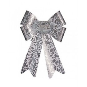 Fiocco Krist+ HJ1-12011 Argentato PVC Stampa 16 x 24 x 4 cm Decorazione Natalizia (12 Unità)