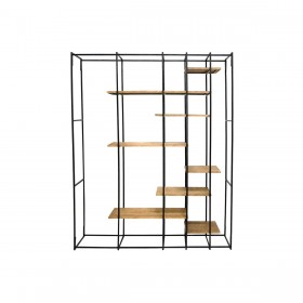 Scaffale DKD Home Decor Nero Naturale Metallo Legno MDF 140 x 33 x 180 cm (1)