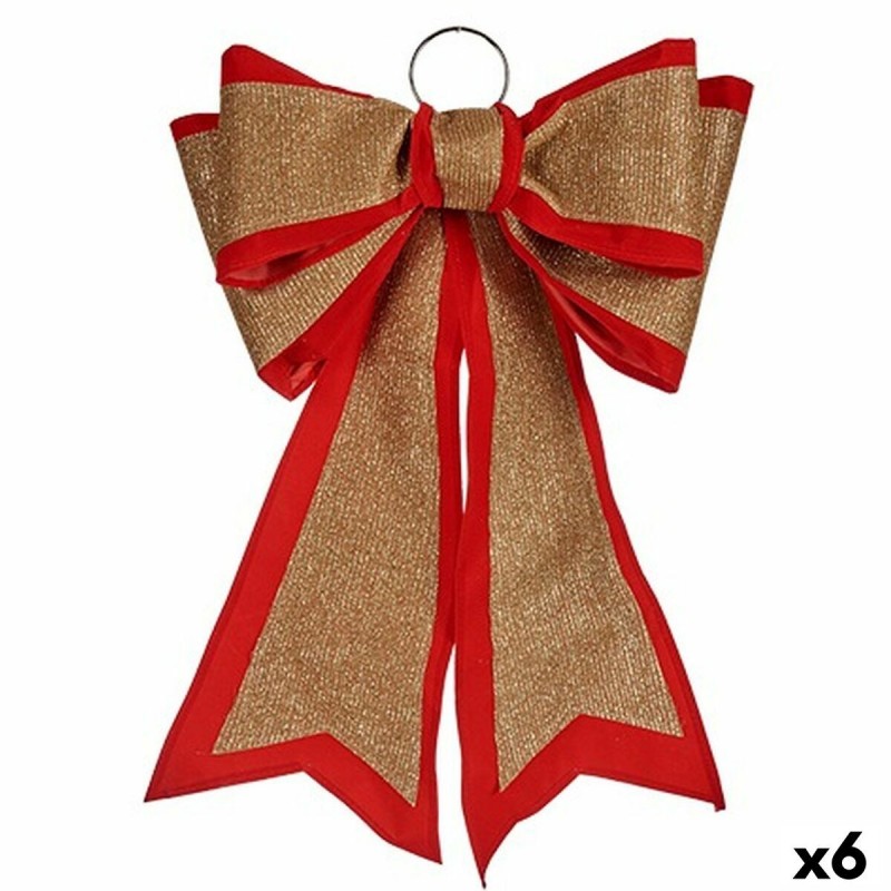 Fiocco Krist+ HJ1-12074 Rosso Dorato PVC 40 x 60 cm Decorazione Natalizia (6 Unità)
