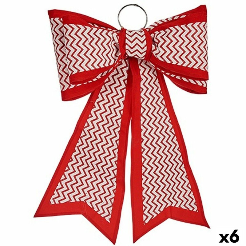 Fiocco Krist+ HJ1-12081 Bianco Rosso PVC 40 x 60 cm Decorazione Natalizia (6 Unità)