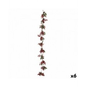 Ghirlanda di Natale Krist+ B9M-1007B Verde Plastica Frutti rossi 15 x 7,5 x 156 cm Ramo (6 Unità)