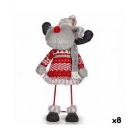 Statua Decorativa Krist+ FG09-21386B Rosso Grigio Renna di Natale 13 x 33,5 x 20 cm (8 Unità)