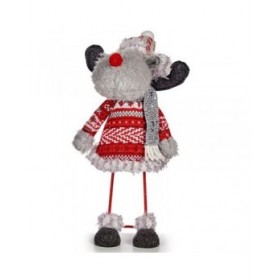 Statua Decorativa Krist+ FG09-21386B Rosso Grigio Renna di Natale 13 x 33,5 x 20 cm (8 Unità)