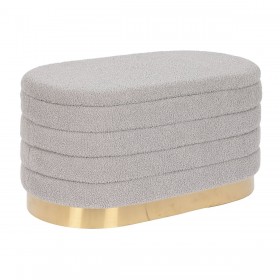 Panca DKD Home Decor Dorato Grigio chiaro Metallo 80 x 41 x 40 cm