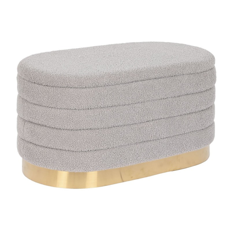 Panca DKD Home Decor Dorato Grigio chiaro Metallo 80 x 41 x 40 cm