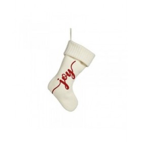 Decorazione Natalizia Joy Calza di Natale Bianco Stoffa 28 x 4 x 46 cm (12 Unità)