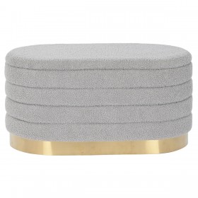 Panca DKD Home Decor Dorato Grigio chiaro Metallo 80 x 41 x 40 cm