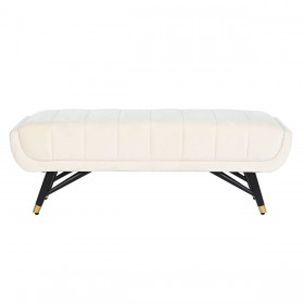 Panca DKD Home Decor Crema 120 x 40 x 42 cm